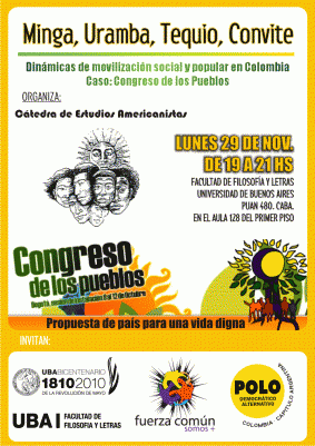 Dinamicas de movilizacion social y popular en Colombia. Congreso de los pueblos